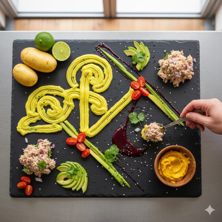 Causa Rellena Rezept moderne Anrichtung peruanische Kartoffeltorte Berlin