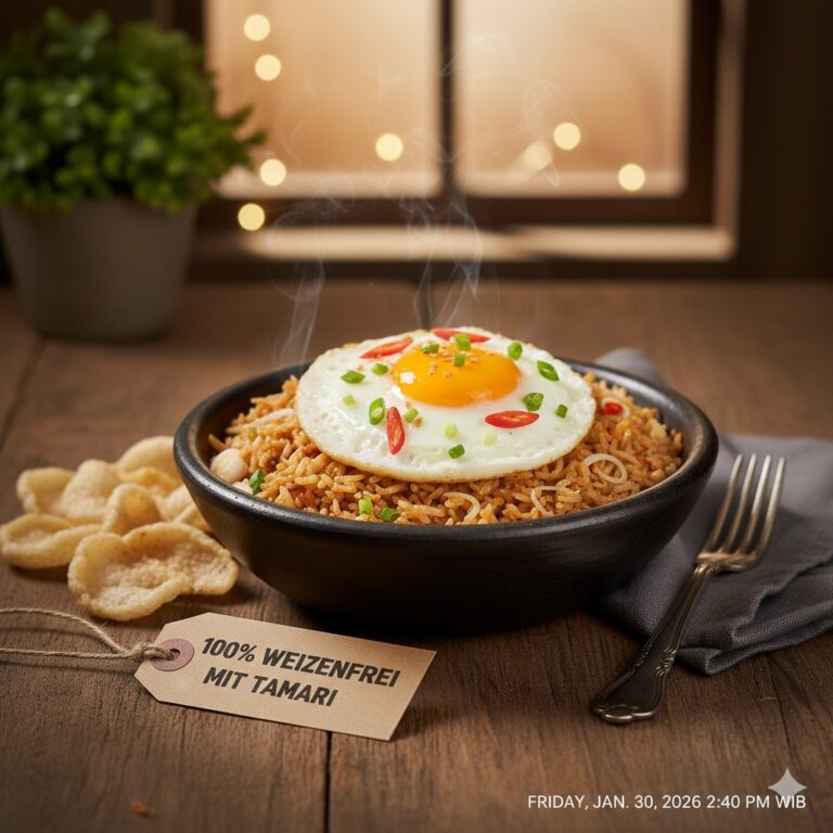 Glutenfreies Nasi Goreng Rezept mit Tamari indonesischer gebratener Reis