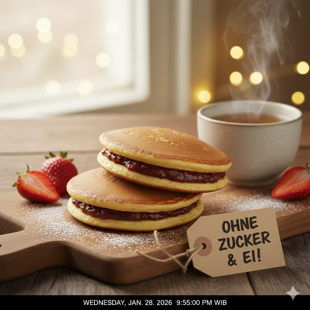 Japanische Dorayaki selber machen vegan ohne Zucker ohne Ei Rezept gesund