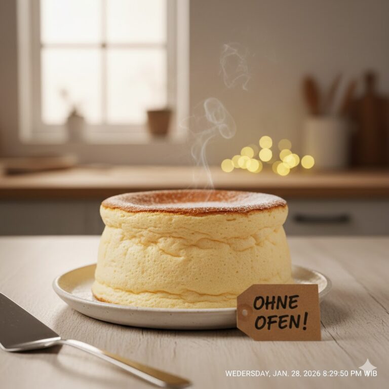 Japanischer Fluffy Cheesecake ohne Ofen Rezept einfach luftig Berlin