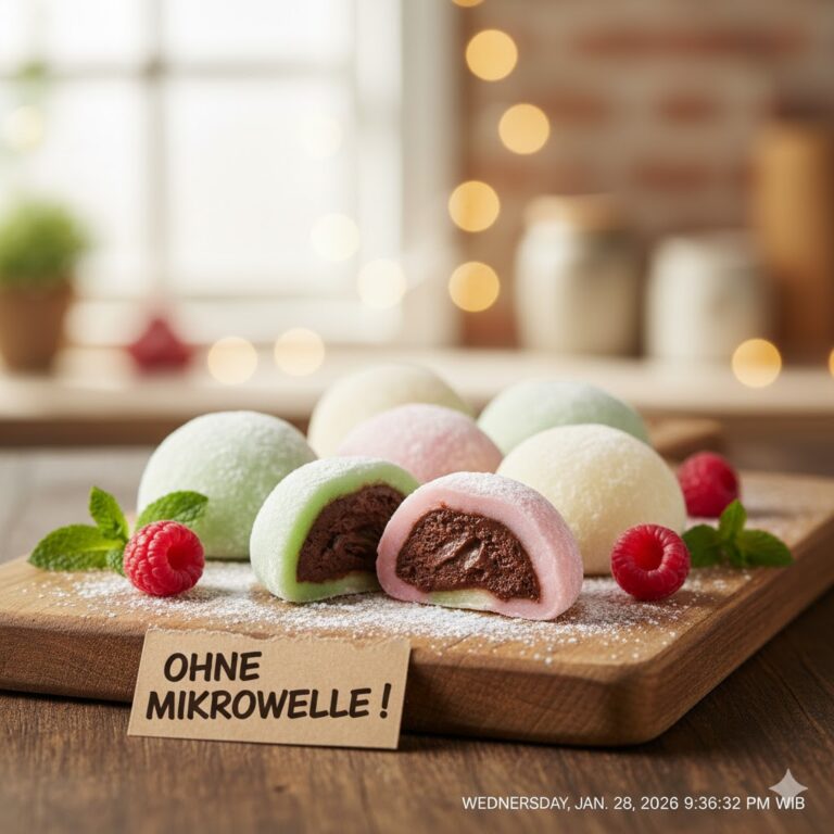 Mochi Eis selber machen ohne Mikrowelle und Klebreismehl Dessert Rezept Japanisch