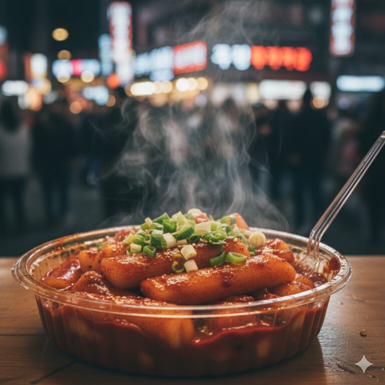 Original Korean Street Food Tteokbokki scharf und klebrig Rezept