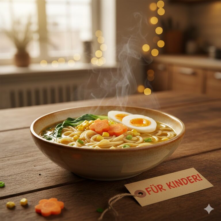 Schnelle Ramen für Kinder gesund ohne MSG Rezept mild Nudelsuppe