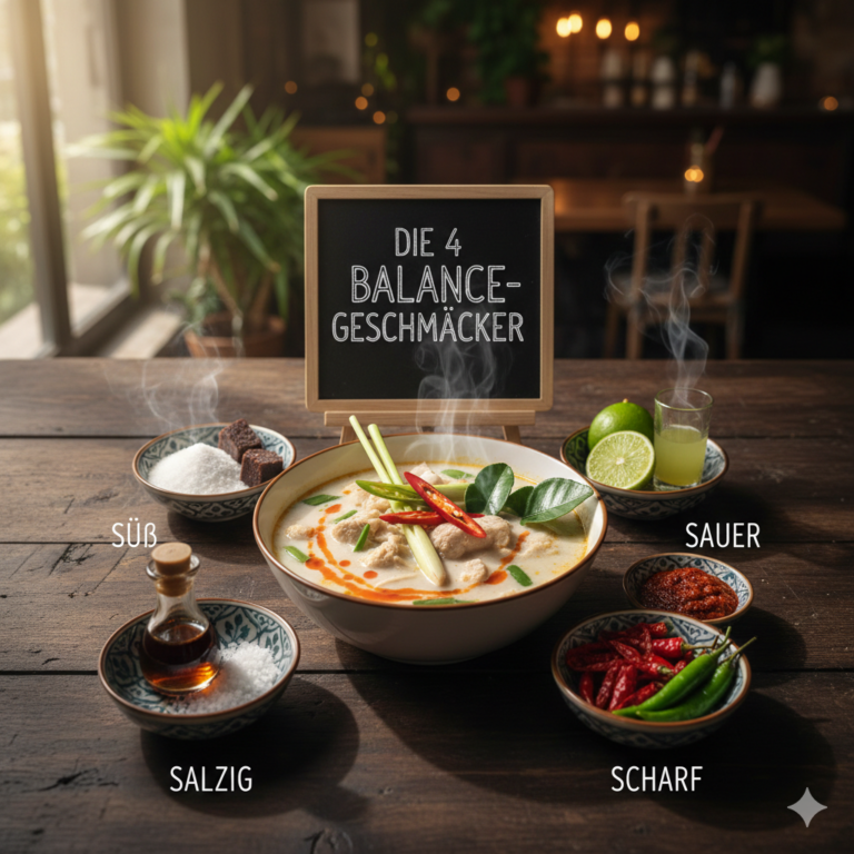 Thailändische Kokos Suppe Original Rezept: Das Geheimnis der 4 Balance-Geschmäcker