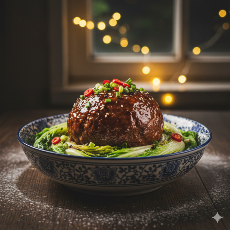Traditionelle chinesische Fleischbällchen Lion's Head mit Chinakohl Rezept Berlin
