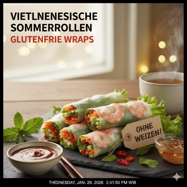 Vietnamesische Sommerrollen glutenfreie Wraps Reispapier gesund