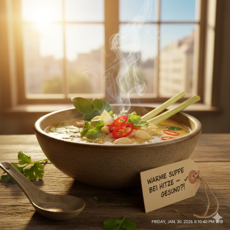 Warme Suppe bei Hitze gesund Körpertemperatur Regulation Sommer Tipps