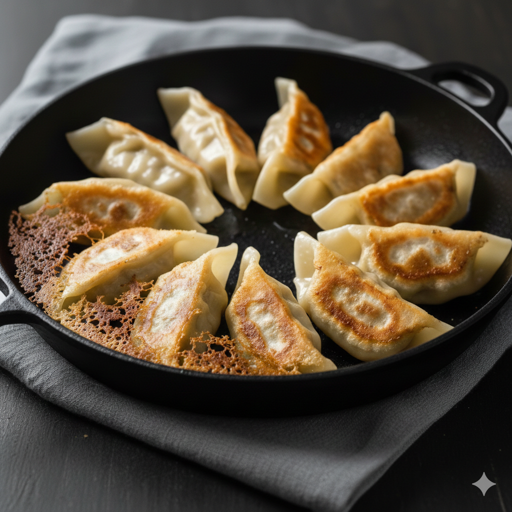 Gyoza selber machen: Original japanische Teigtaschen knusprig gebraten in der Pfanne nach Izakaya Art