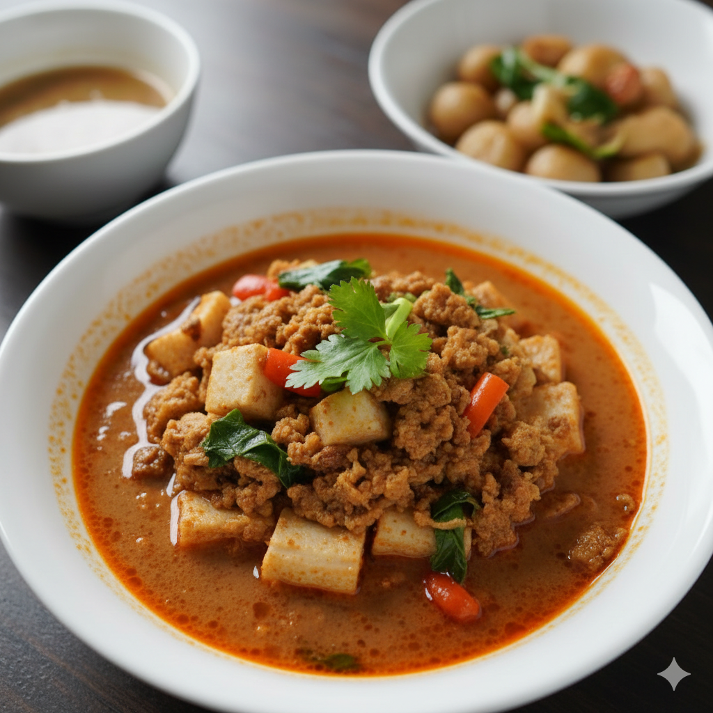 Original Tom Kha Gai Suppe: Authentisches thailändisches Rezept mit Kokosmilch, Zitronengras und Hähnchen in einer weißen Schale