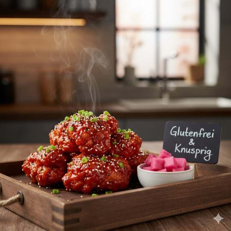 Extrem scharfe Buldak Tteokbokki mit glutenfreier Sauce.