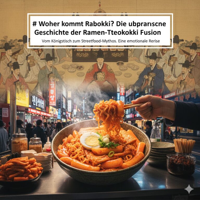 Geschichte von Rabokki und Tteokbokki koreanisches Streetfood Tradition