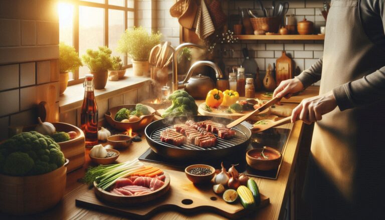 Auswahl an Supermarkt-Produkten aus Deutschland für koreanische Hwaro-gui Marinade