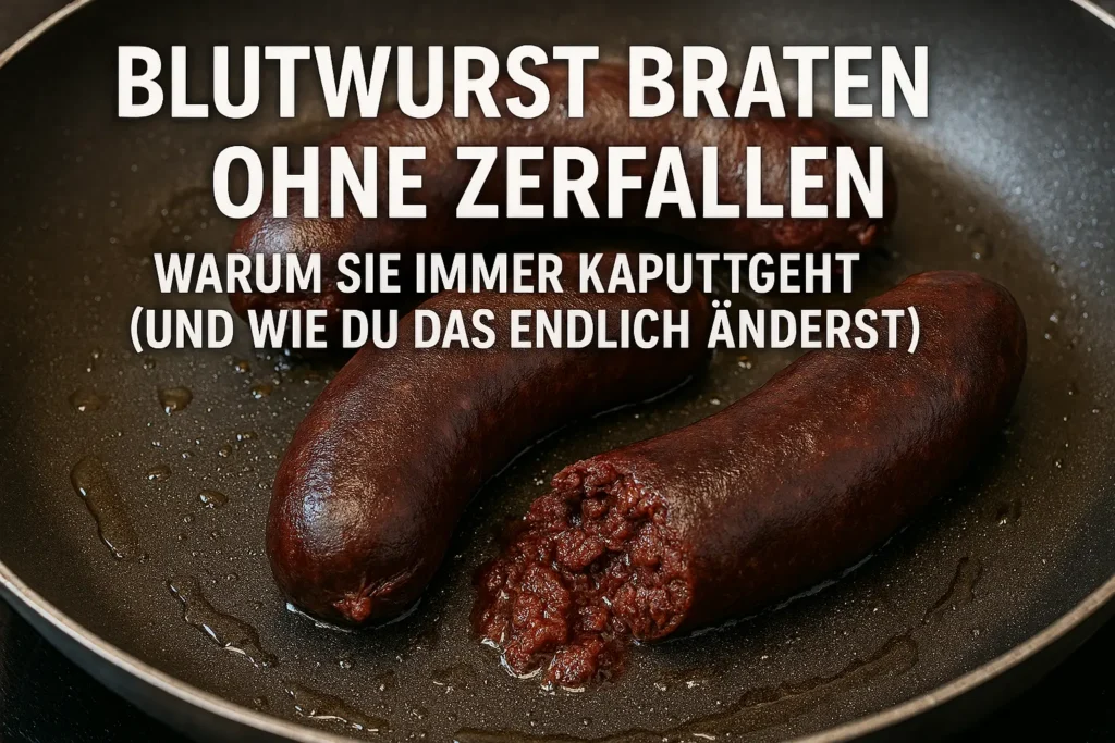 Knusprig gebratene Blutwurstscheiben in einer Pfanne ohne zu zerfallen