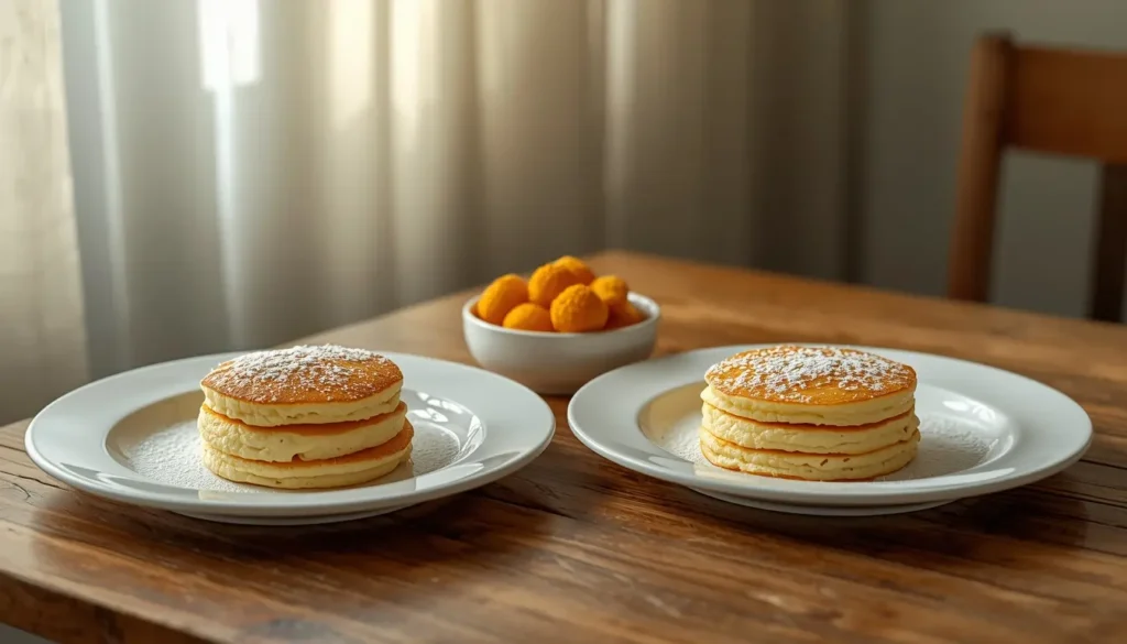 Kaiserschmarrn Rezept für 2 Personen perfekt portioniert auf zwei Tellern.