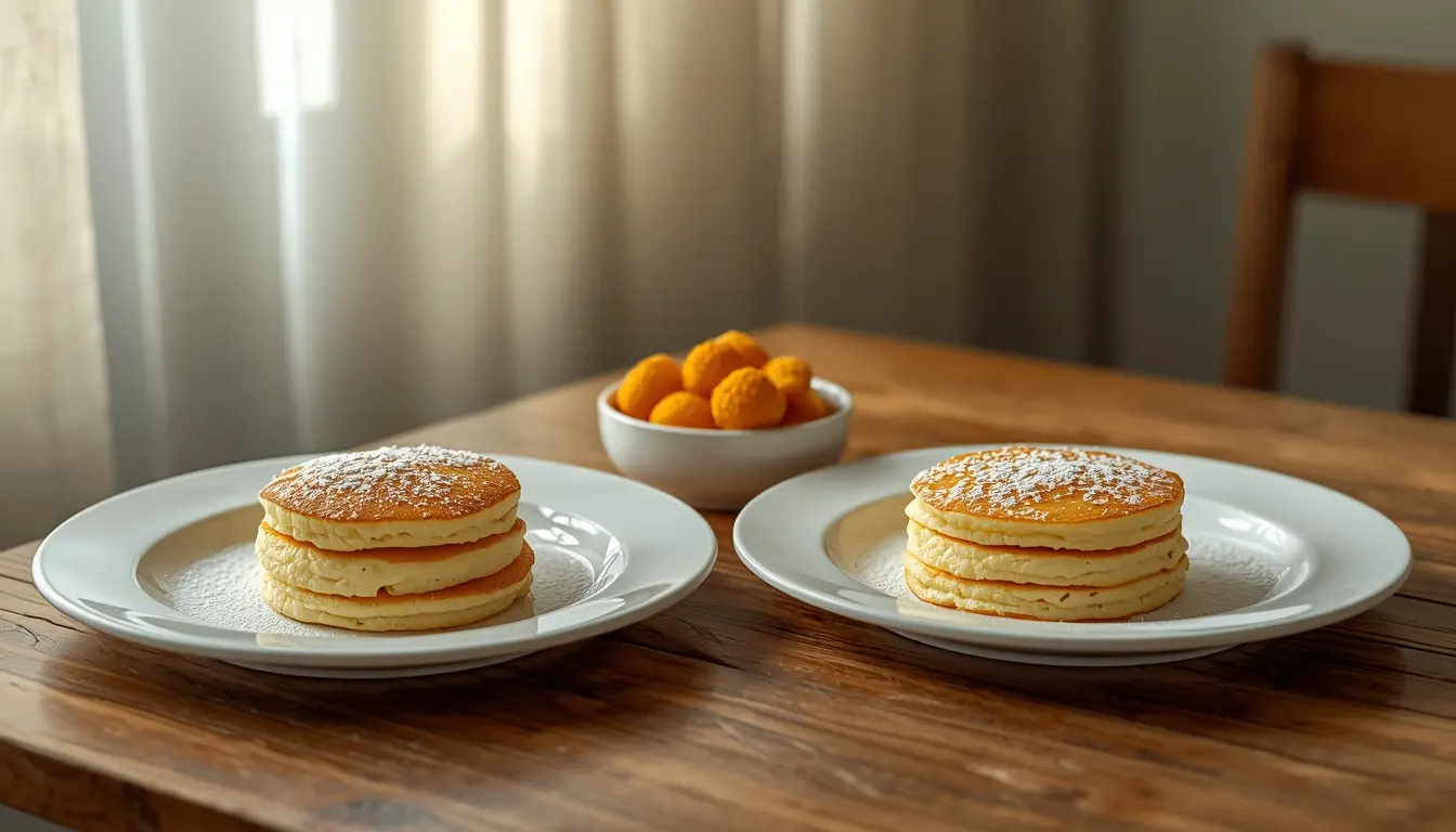 Kaiserschmarrn Rezept für 2 Personen perfekt portioniert auf zwei Tellern.