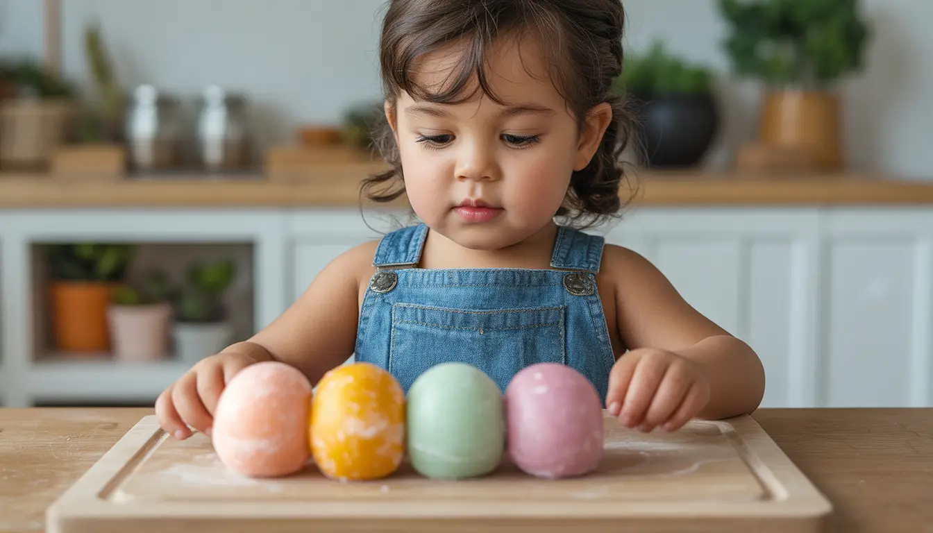 Bunte aufgeschnittene Mochi mit westlichen Füllungen wie Nutella, Erdbeer-Frischkäse und Pudding, kindgerecht dekoriert, heller Hintergrund, 16:9 Format.