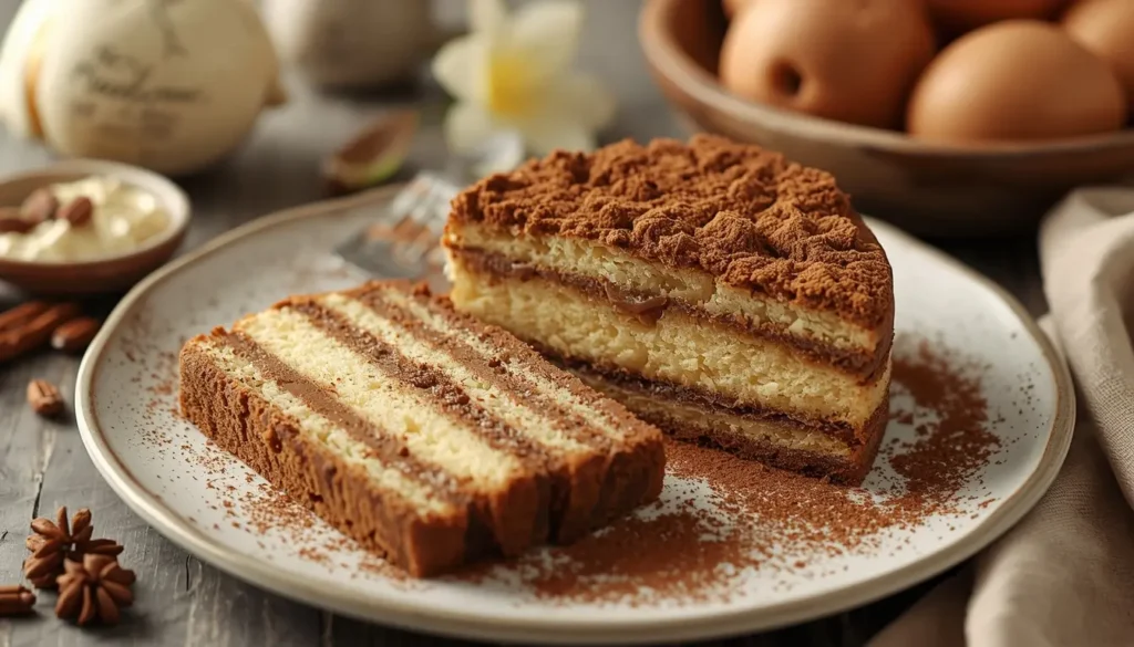 Traditionelle österreichische Vanillekipferl auf einem Silberteller, echte Vanilleschoten im Hintergrund, feiner Puderzuckerregen, 16:9 Format, 1200 x 675 px.