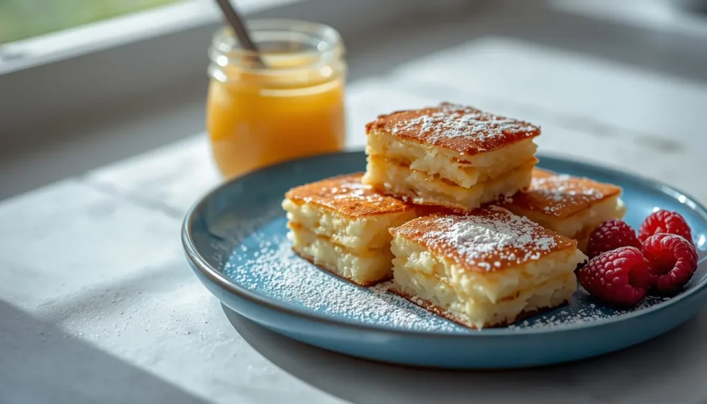 Veganer Kaiserschmarrn Rezept ohne Ei und ohne Milch fluffig zubereitet.