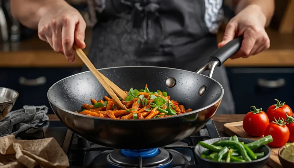 Tefal by Jamie Oliver Wokpfanne 32 cm auf einem Induktionsherd im Test - Zander Restaurant Empfehlung