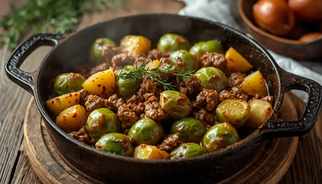 Deftiger Rosenkohl-Hackfleisch-Topf: Ein schnelles