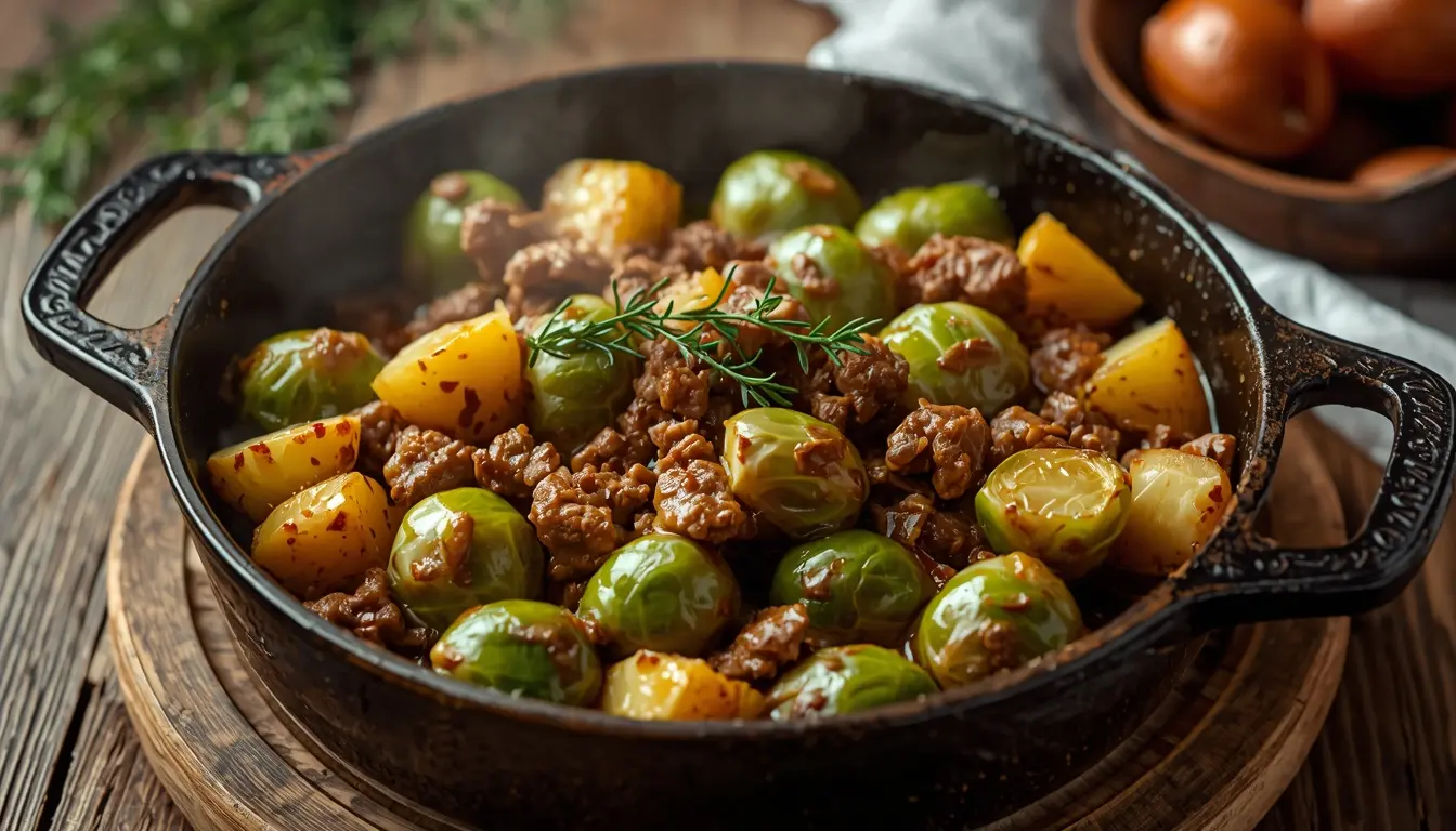 Deftiger Rosenkohl-Hackfleisch-Topf: Ein schnelles