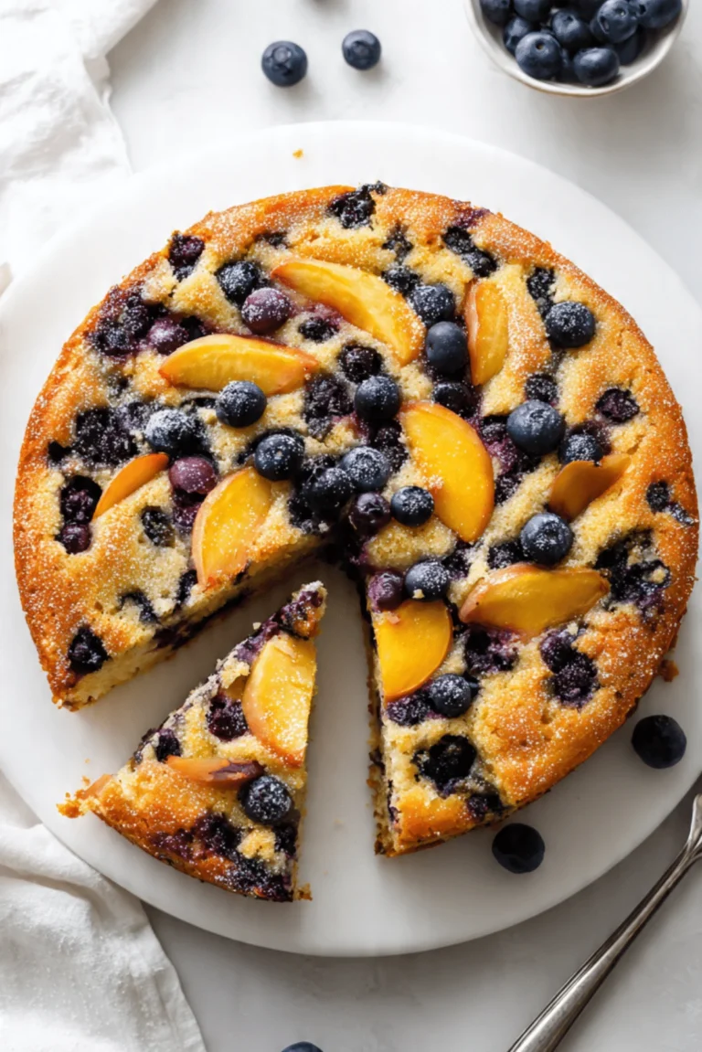 Saison-Highlight: Der einfache One-Bowl Blueberry-Peach Cake für die perfekte Pfirsichzeit