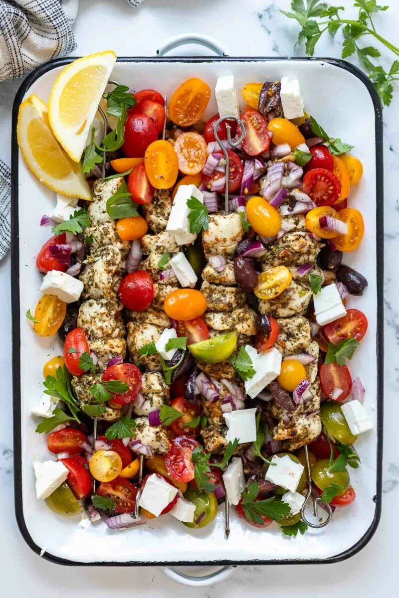 Sheet-Pan Hähnchen-Souvlaki: High-Protein Abendessen, das garantiert ein Hit wird