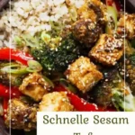 Knusprige Tofu-Pfanne mit Reis, Sojasauce & Knackigem Gurkensalat – Asiatisch Quick & Easy